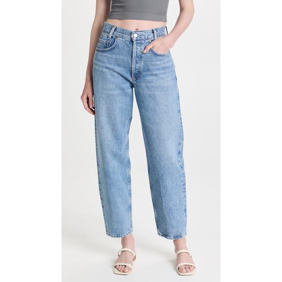 Agolde Denim - Agolde High Rise Blue Cotton Baggy Taper Jeans Size 26